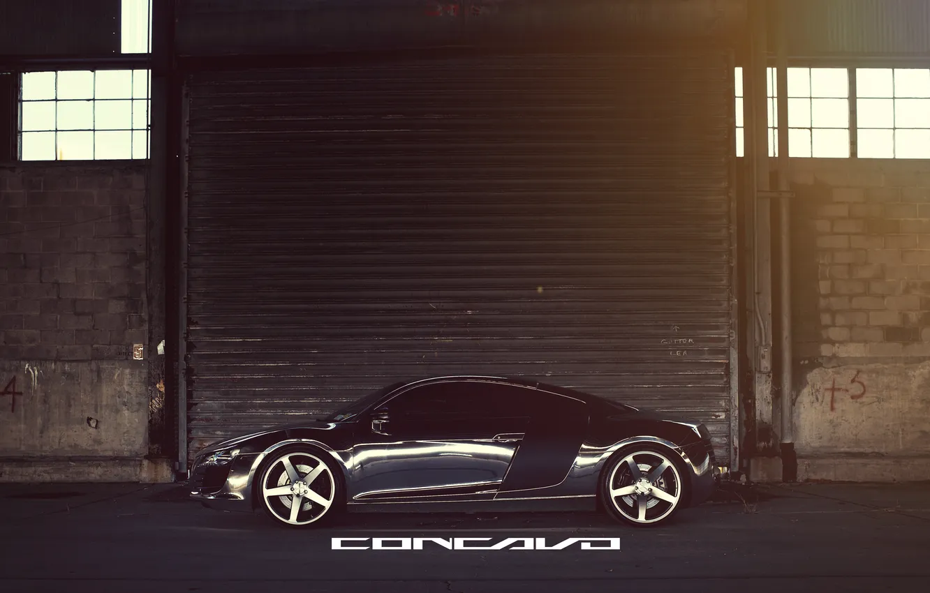 Photo wallpaper Audi, bokeh, chrome, CW-5, Concavo Wheels, Matte Black Machined Face