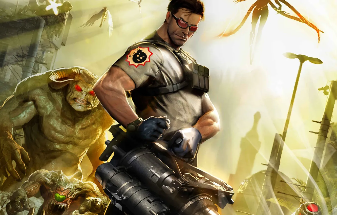 Photo wallpaper weapons, the main character, enemies, serious Sam 3, serious sam 3