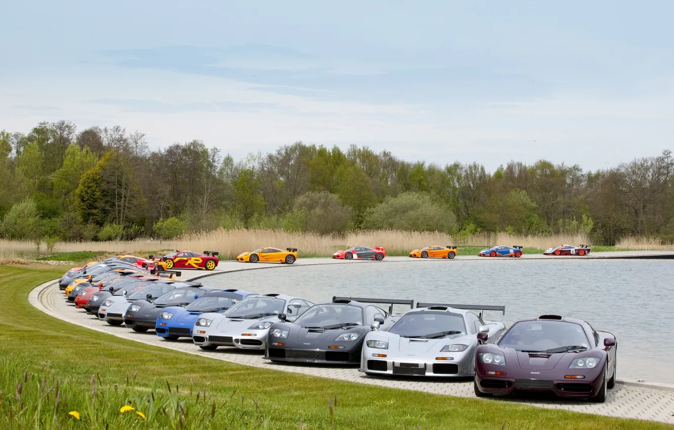 Photo wallpaper supercar, McLaren F1, a meeting of owners, F1 GTR, F1 LM