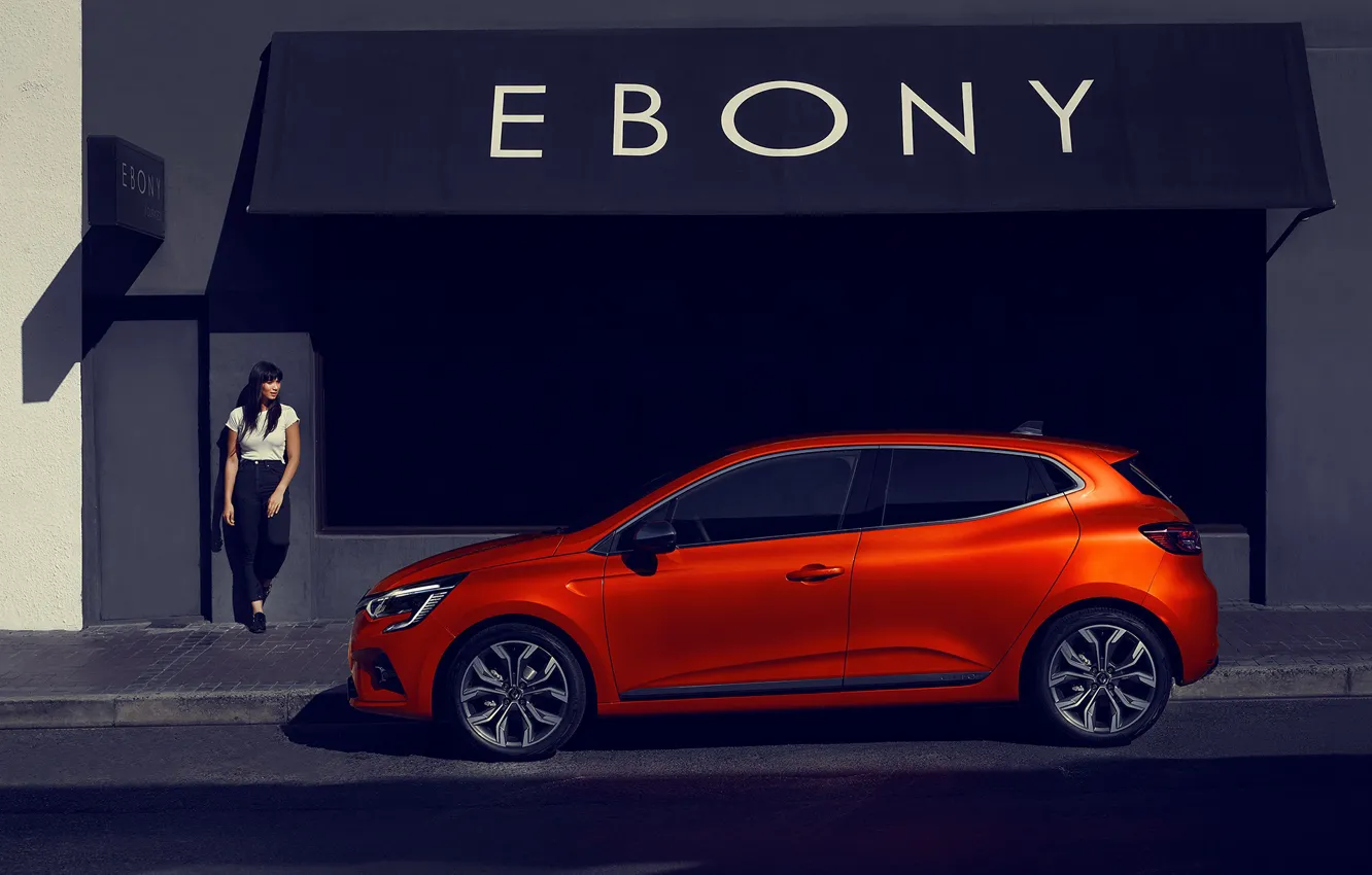 Photo wallpaper Renault Clio Accessories, road, car, woman, transport