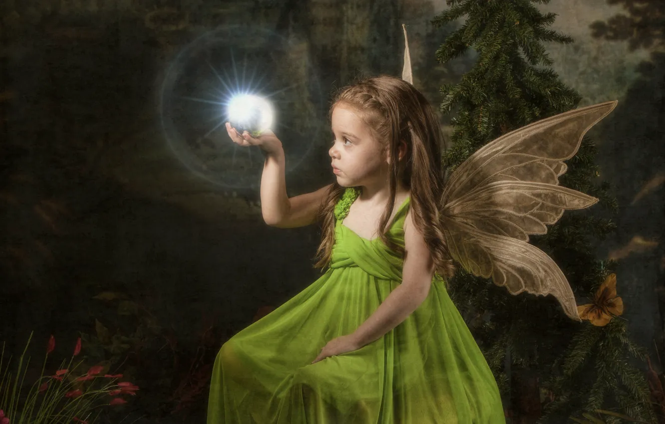 Photo wallpaper magic, fairy, girl, wings, little fairy