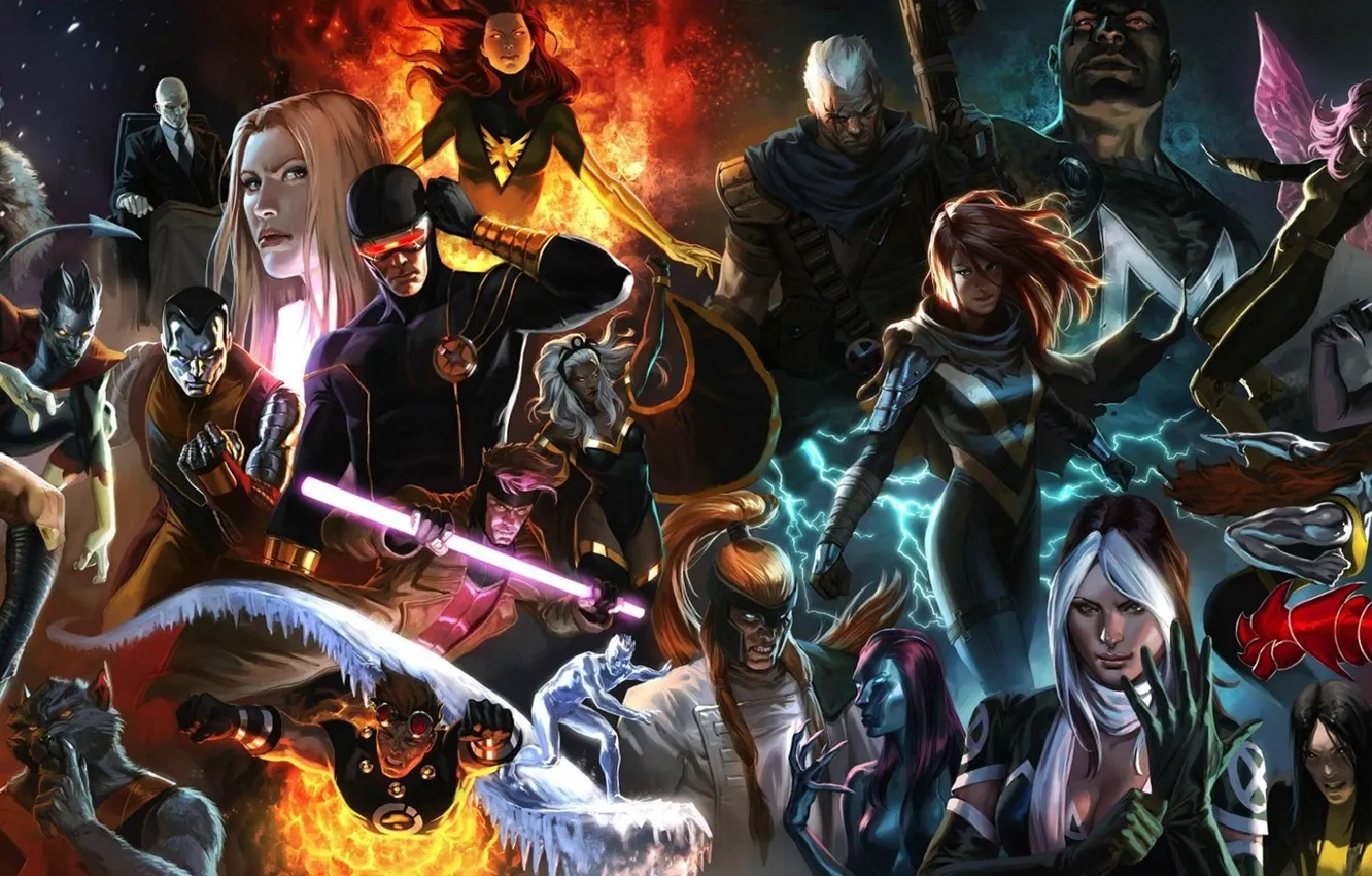 Photo wallpaper Mystic, x-men, Wolverine, Storm, marvel, Polaris, marvel, x-men