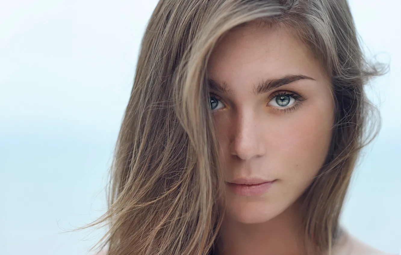 Photo wallpaper eyes, look, girl, face, model, hair, beauty, Nastya