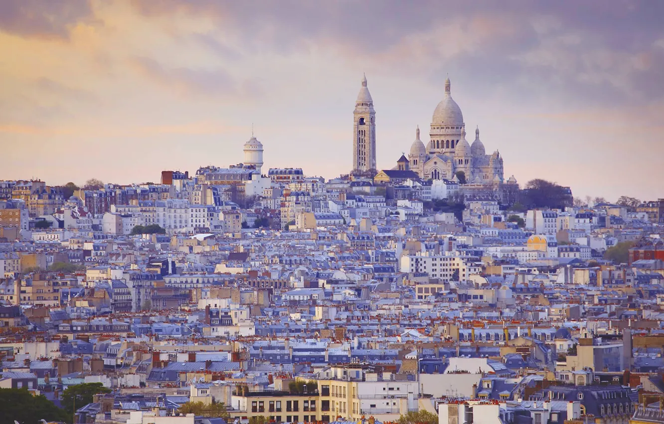 Photo wallpaper France, Paris, panorama, Montmartre, sacré-Coeur
