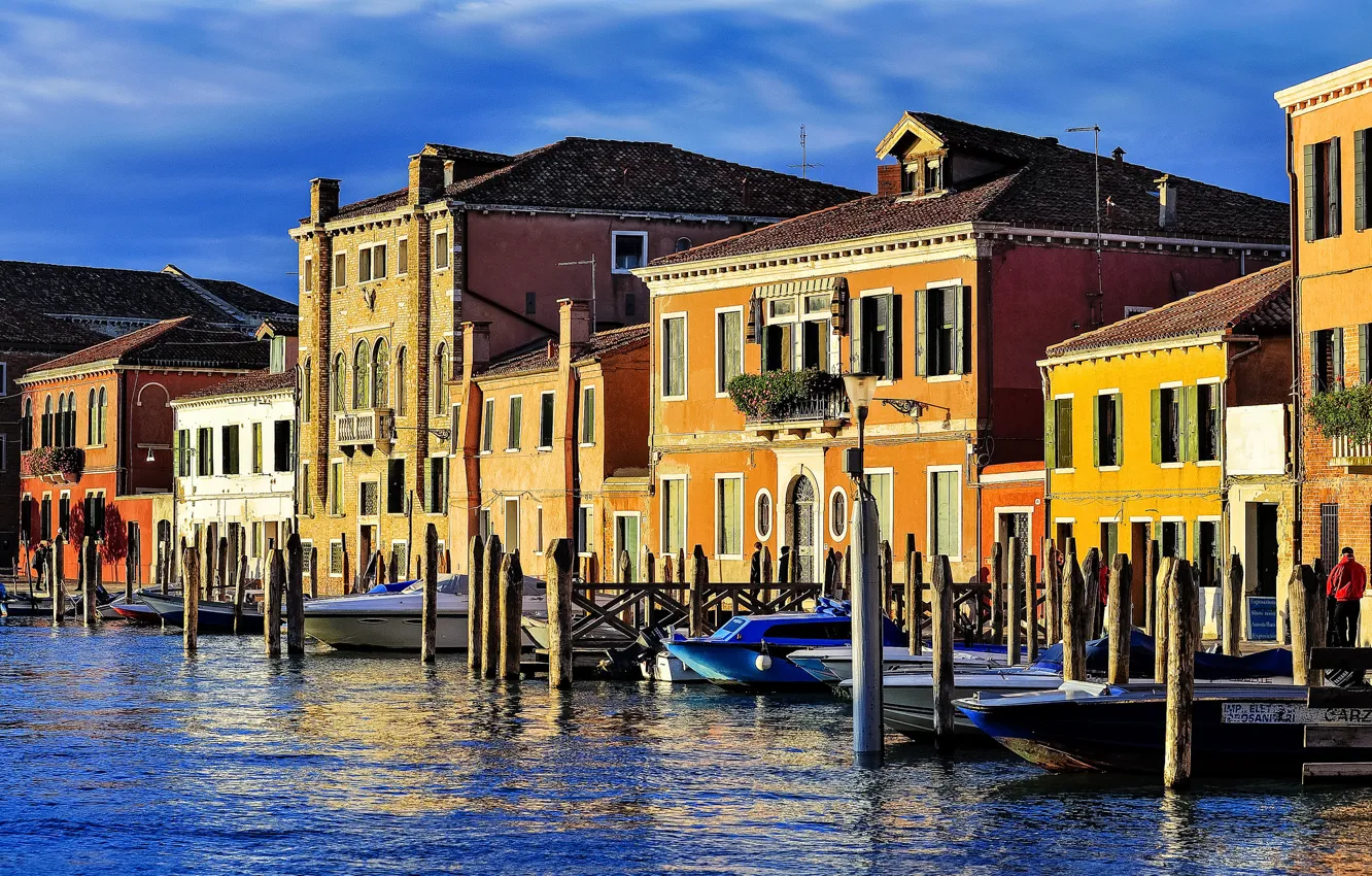 Photo wallpaper the sky, home, Italy, Venice, channel, the island of Murano