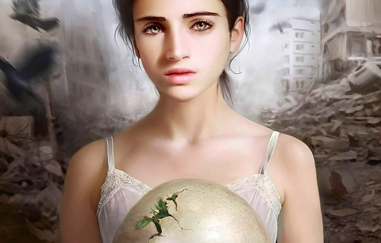 Photo wallpaper figure, Rostock, eggs, destruction