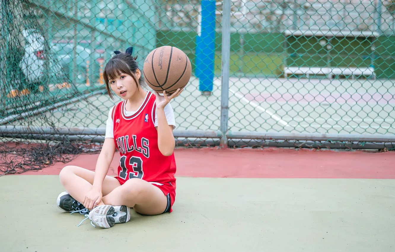 Photo wallpaper look, pose, mesh, Asian, uniform, basketball, look, asian