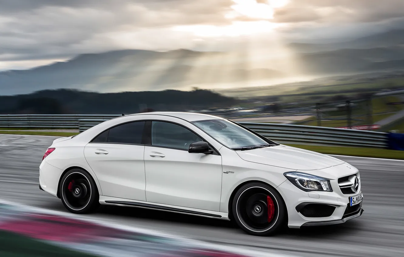 Photo wallpaper auto, the sky, Mercedes-Benz, track, AMG, clearance, CLA
