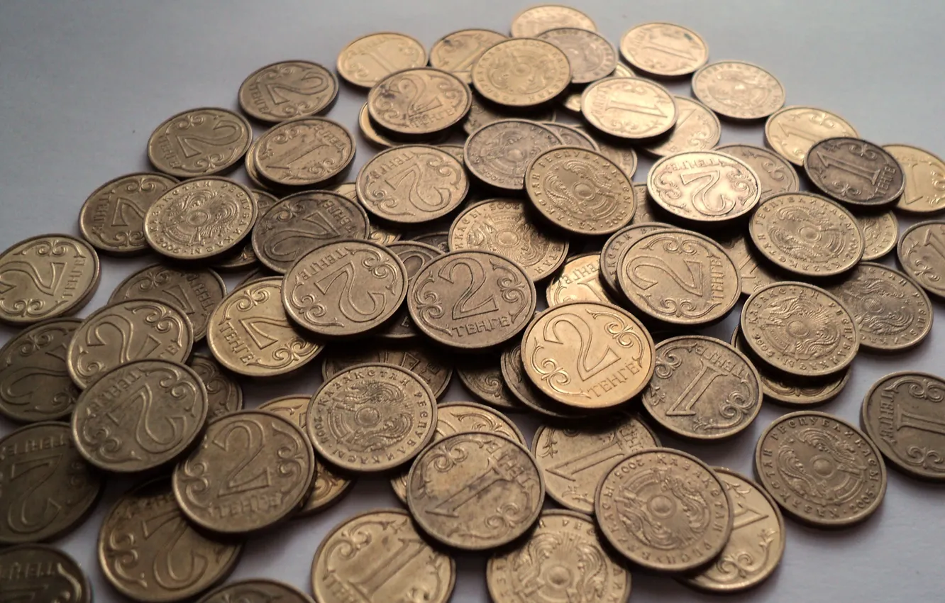 Photo wallpaper money, coins, tenge
