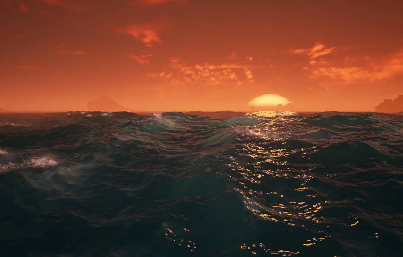 Photo wallpaper sea, wave, the sky