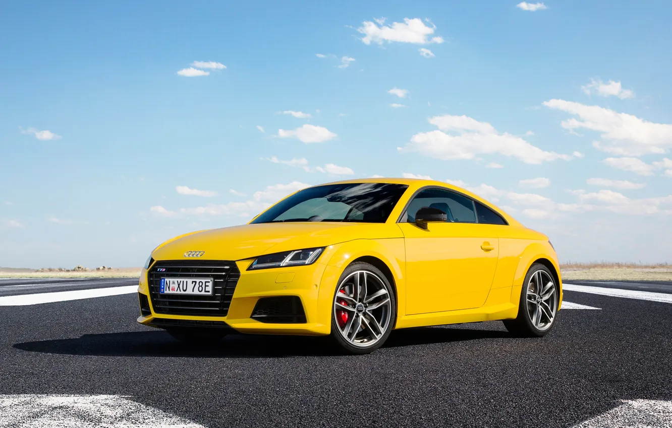 Photo wallpaper Audi, Audi, coupe, yellow, TTS