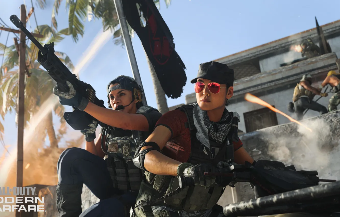 Photo wallpaper girl, soldiers, Call of Duty, Call of Duty: Modern Warfare