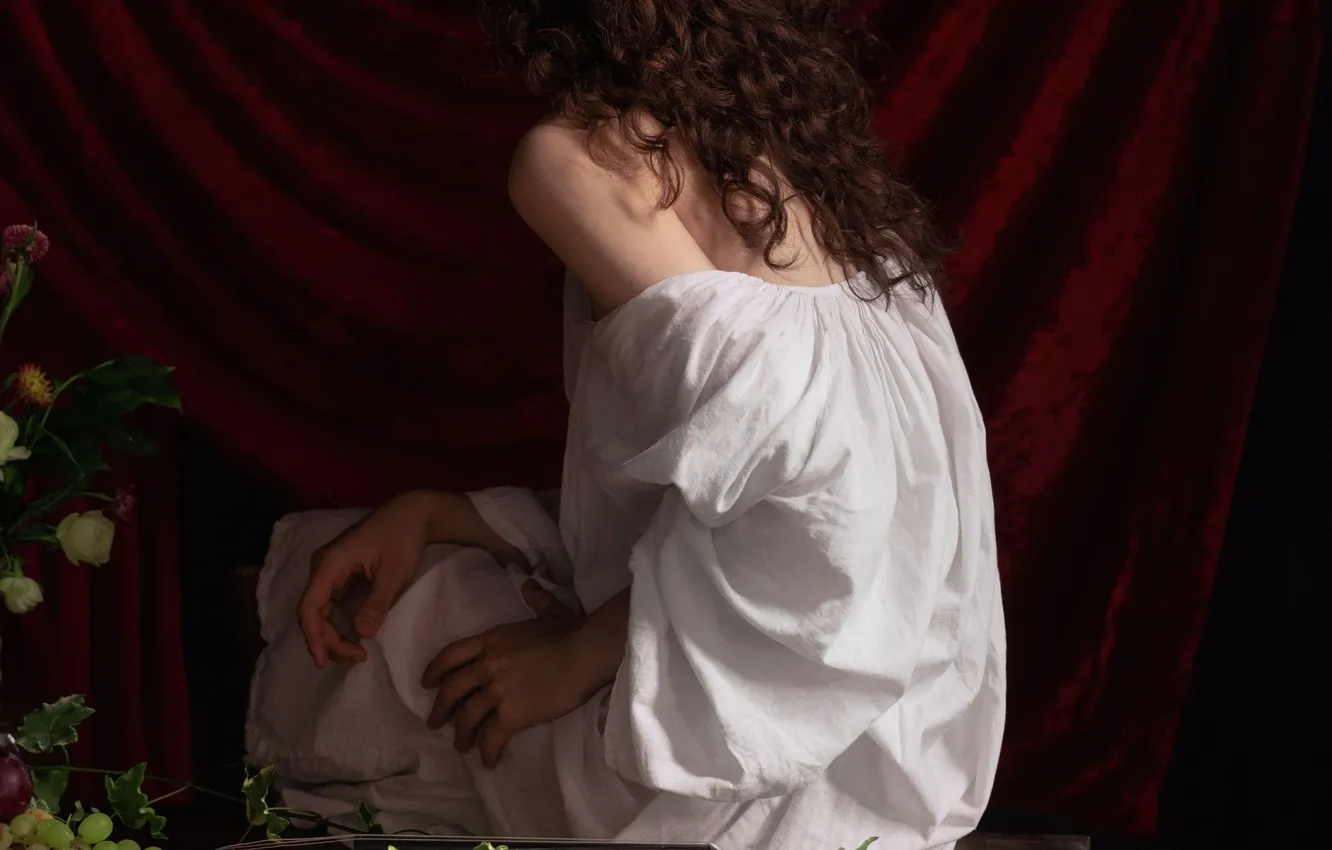 Photo wallpaper back, fruit, in white, Natalia Yankelevich, Daria Evseeva