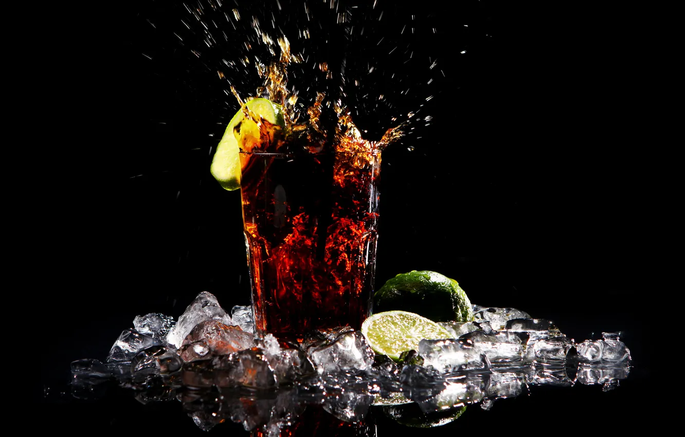 Photo wallpaper green, fresh, cola, drink, lime