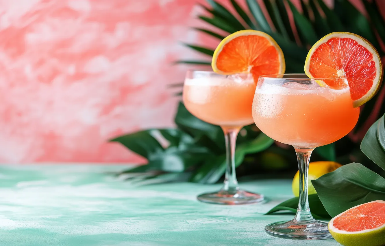 Photo wallpaper orange, cocktail, AI art, neural network