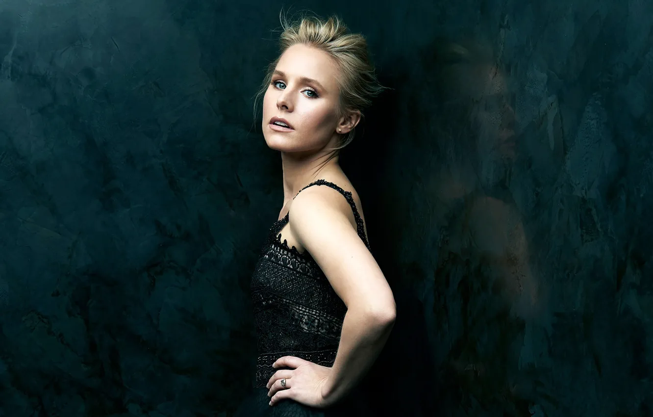 Photo wallpaper look, Kristen Bell, actress, girl, dress