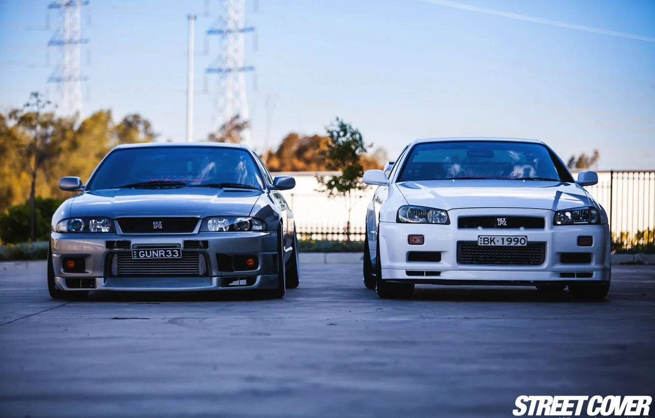 Photo wallpaper GTR, Nissan, white, skyline, tuning, Turbo, R34, Nismo