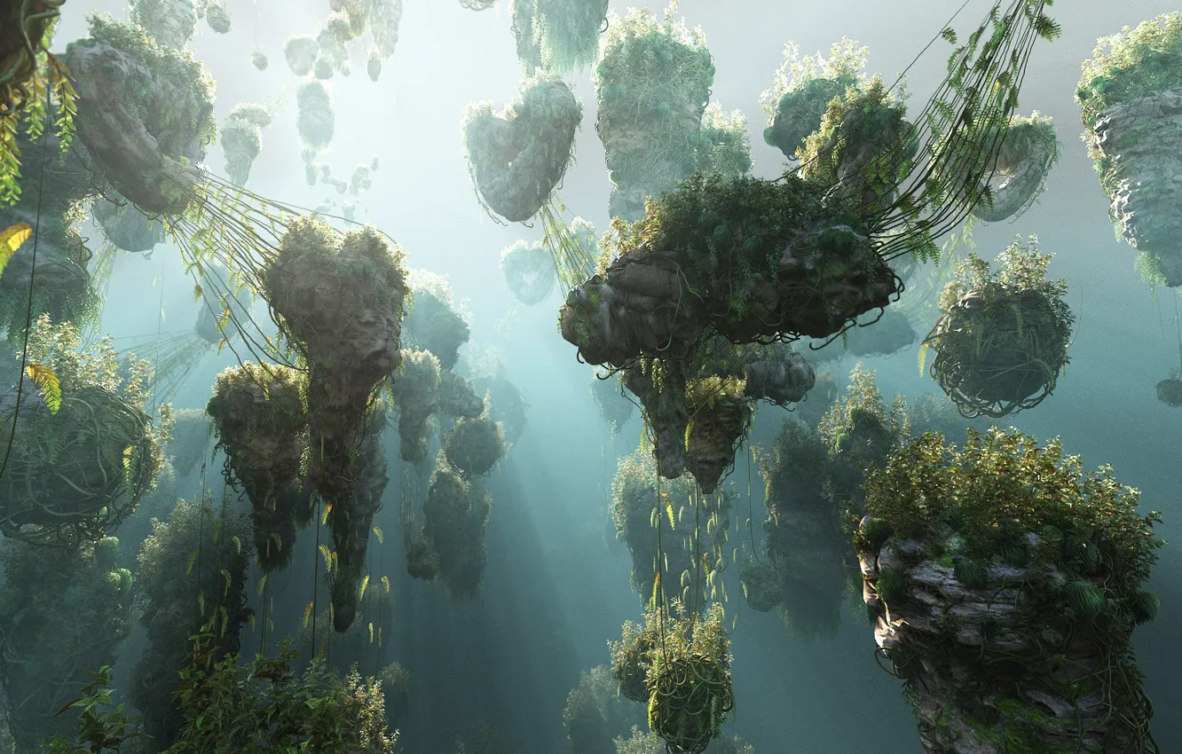 Photo wallpaper stones, vegetation, Pandora 2