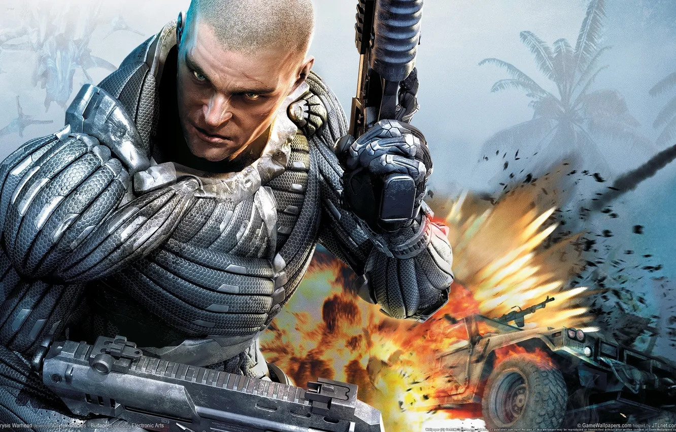Photo wallpaper Crysis, Warhead, crazy, Sergeant Sykes