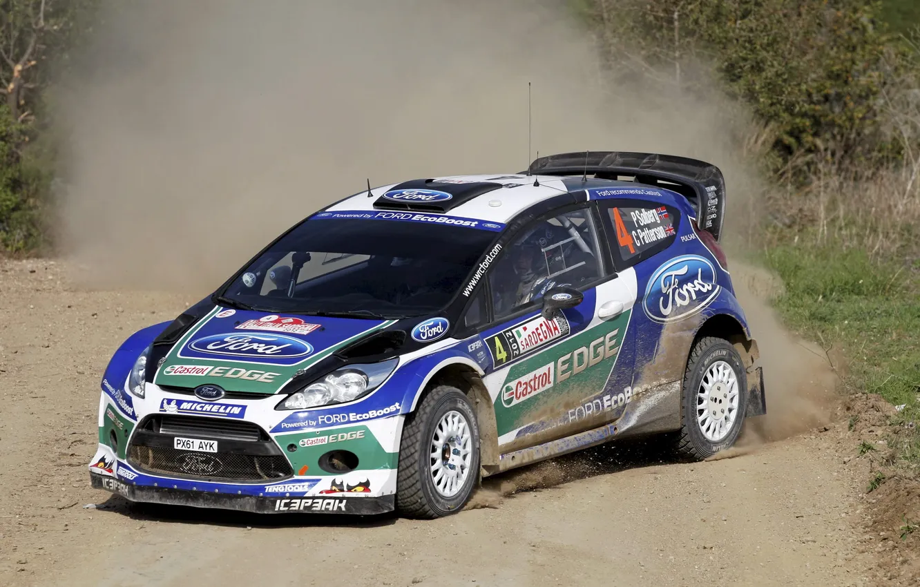 Photo wallpaper auto, sport, speed, Ford, Skid, Ford, WRC, Rally