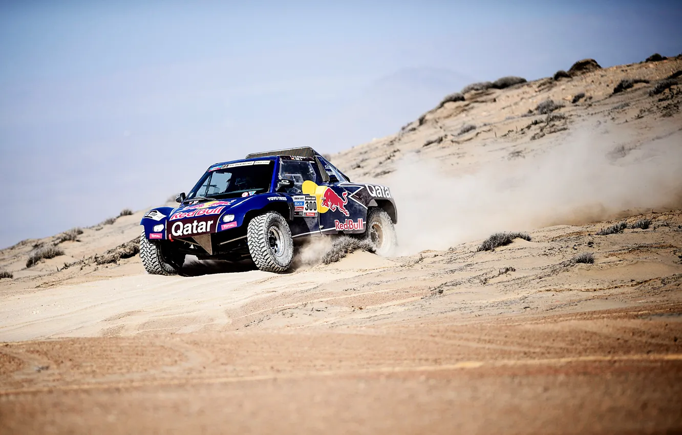 Photo wallpaper Sand, Auto, Blue, Sport, Machine, Red Bull, 300, Rally