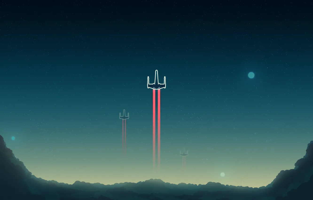 Photo wallpaper minimalism, fighter, Star Wars, science fiction, X-wing, Adam Taylor, by Adam Taylor, by TheAdamTaylor