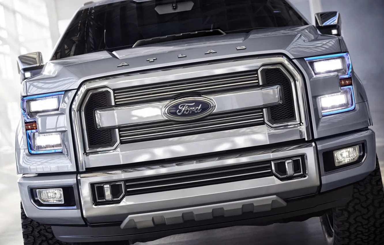 Photo wallpaper Ford, Ford, Logo, Grille, Jeep, Lights, the front, Atlas-C