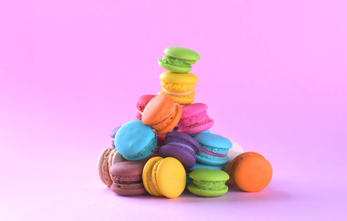 Photo wallpaper colorful, cake, dessert, sweet, sweet, dessert, macaroon, french