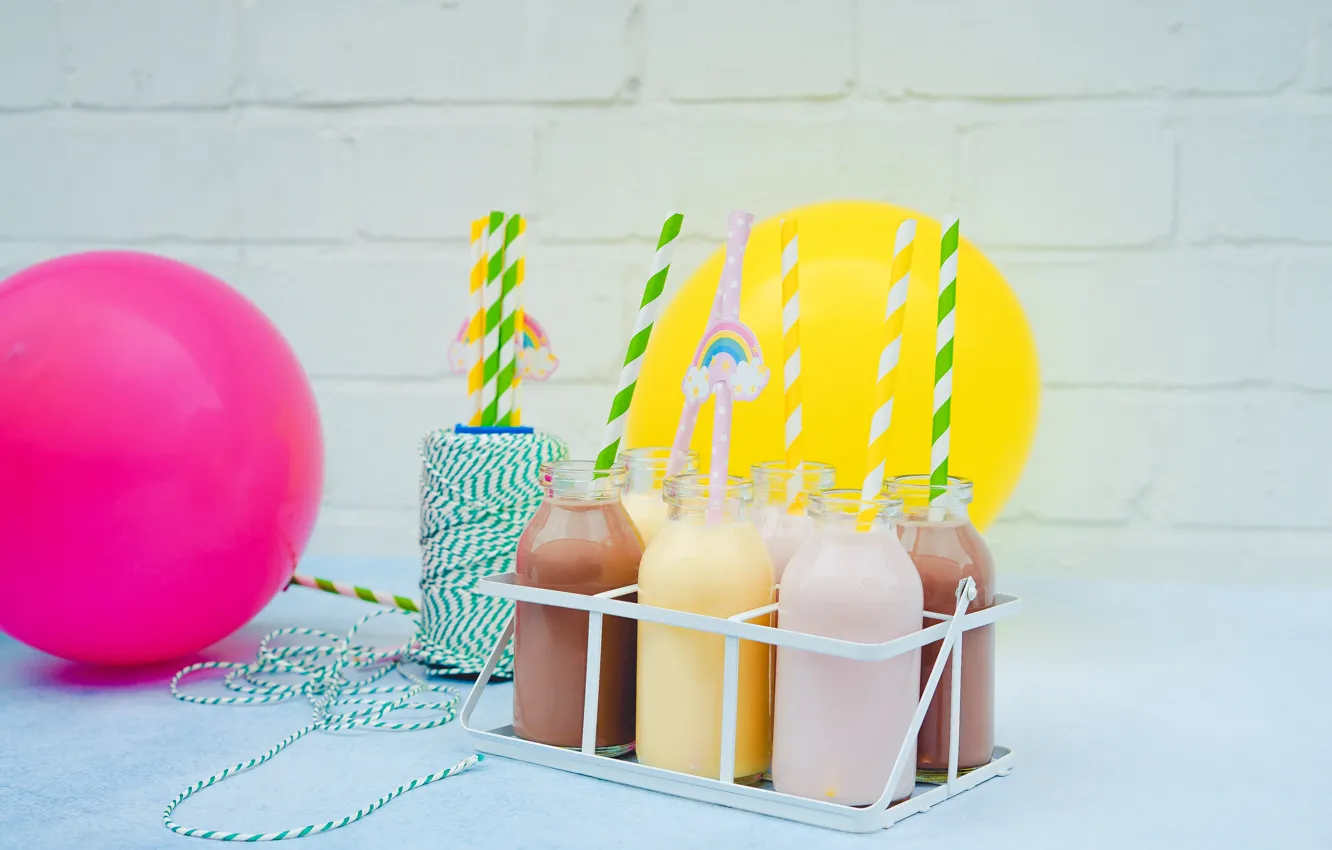 Photo wallpaper bottle, cocktail, drink, tube