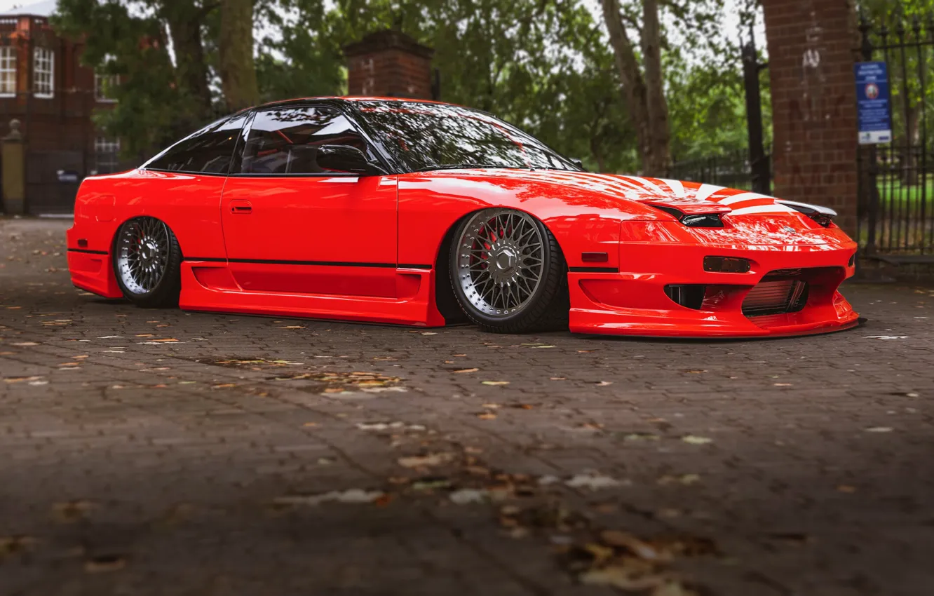 Photo wallpaper machine, auto, red, style, rendering, Nissan, car, render