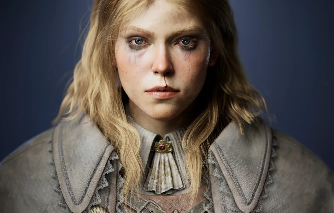 Photo wallpaper girl, blood, model, graphic