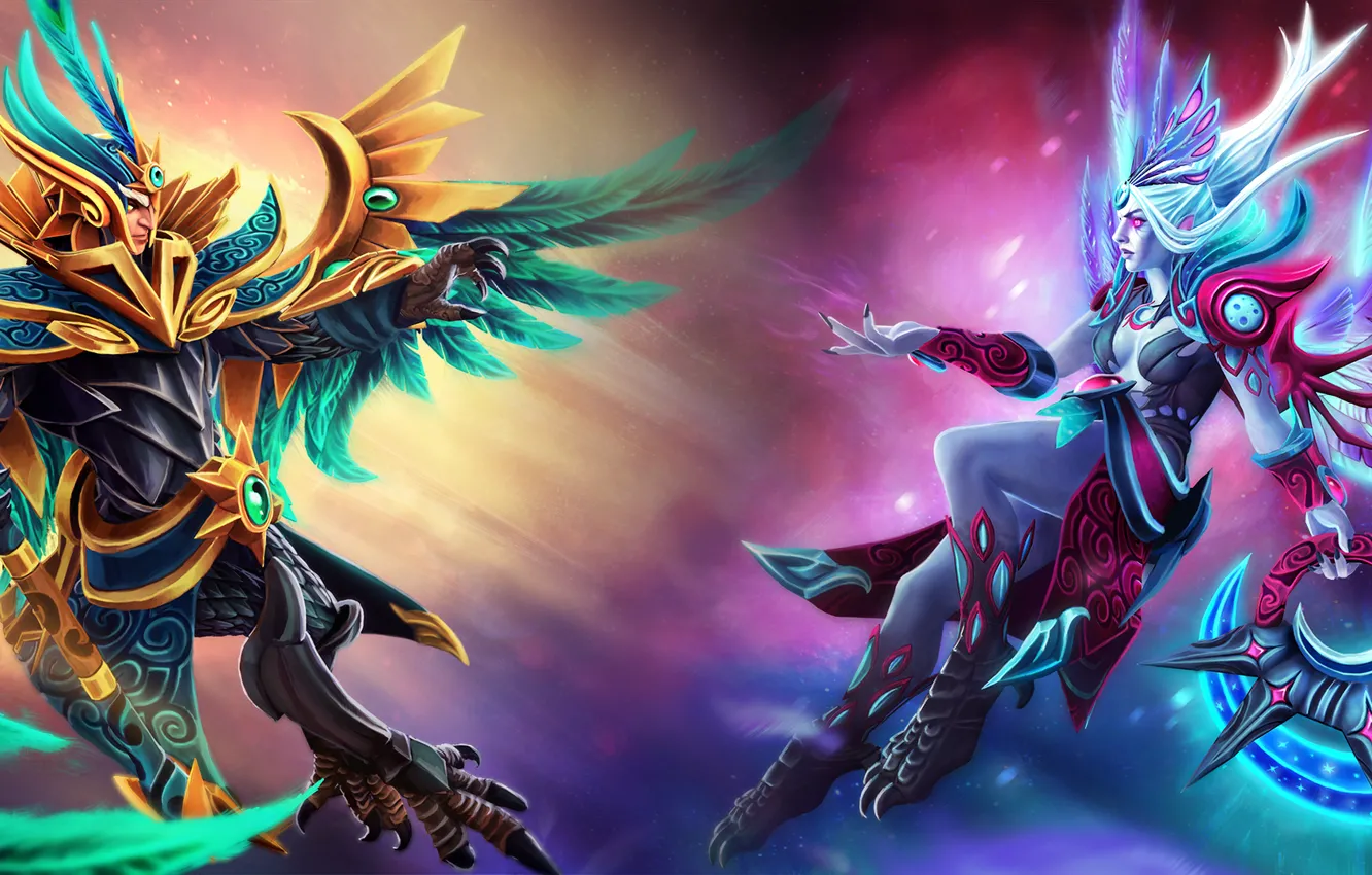Photo wallpaper dota 2, Vengeful Spirit, Skywrath Mage, Shendelzare, Dragonus, Blessings of Fenghuang