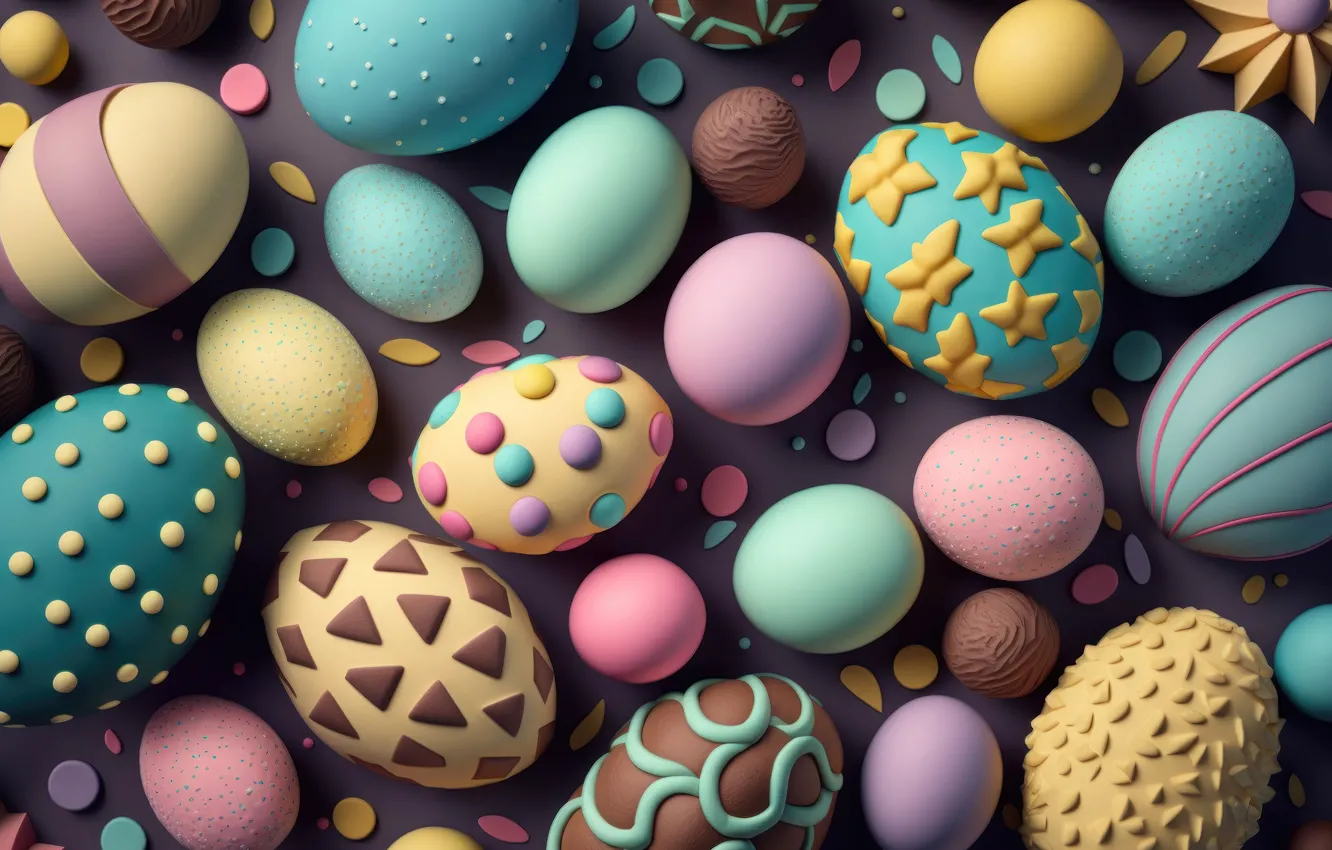 Photo wallpaper eggs, colorful, Easter, background, Easter, eggs, decoration, Happy