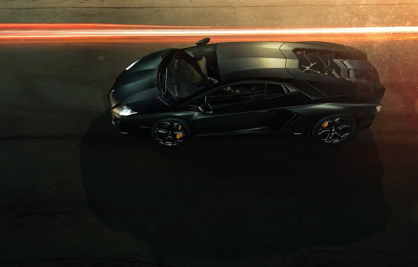 Photo wallpaper Black, Lamborghini, Lamborghini, Black, LP700-4, Aventador, Aventador