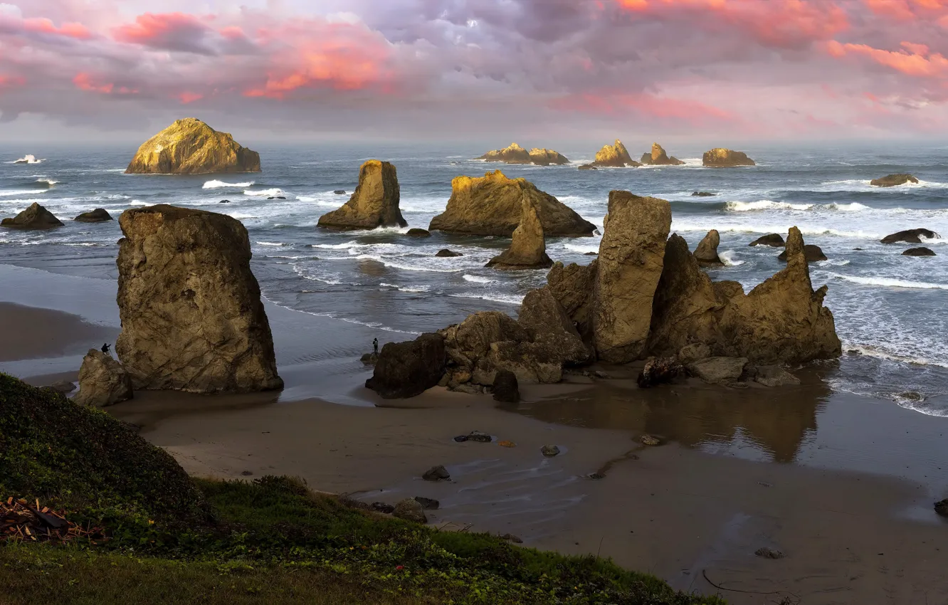 Photo wallpaper sea, rocks, shore