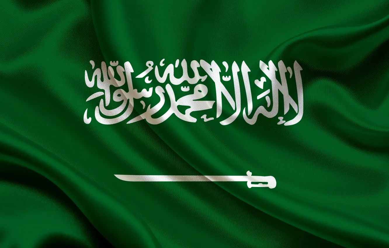Photo wallpaper White, Flag, Texture, Green, Flag, Saudi Arabia, Kingdom of Saudi Arabia, The Kingdom Of Saudi …