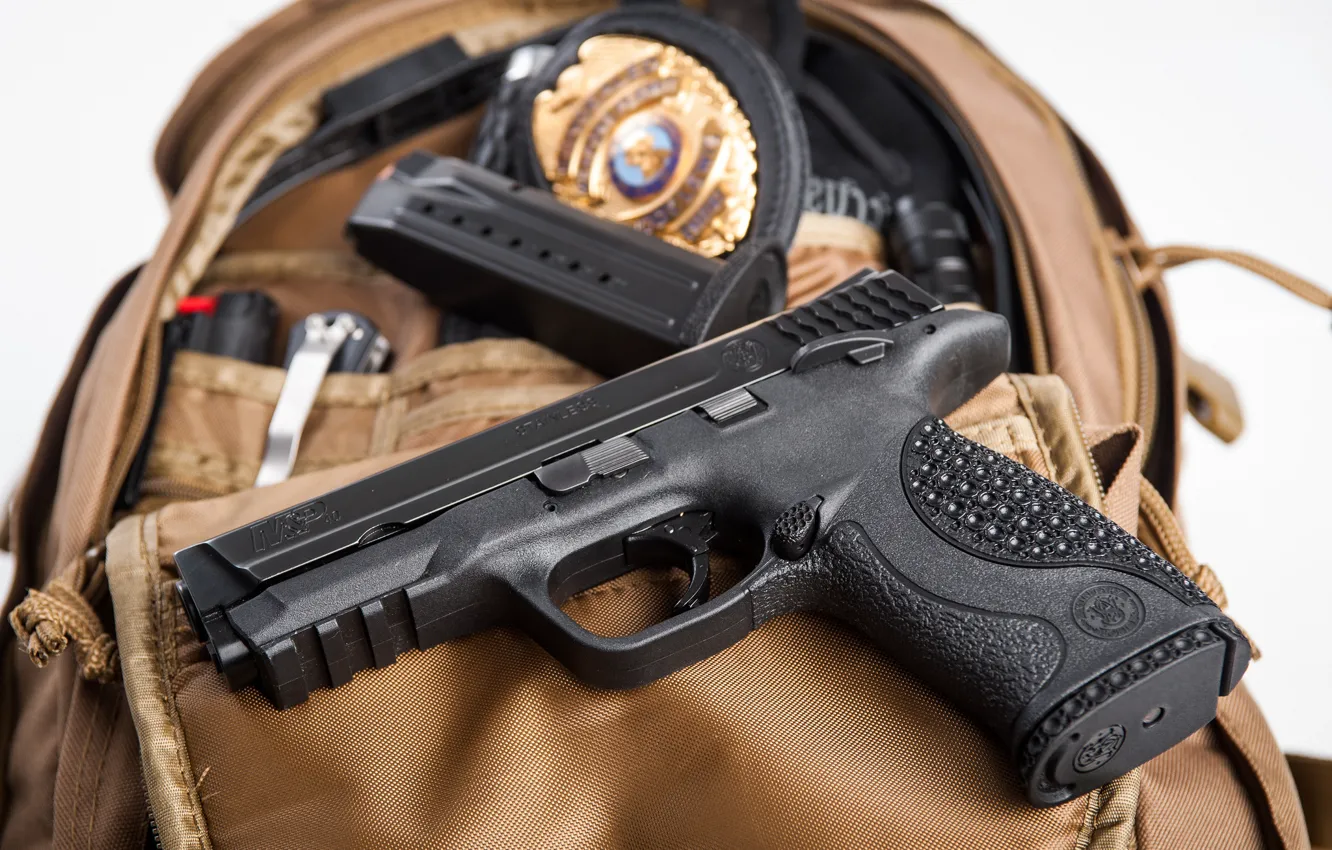 Photo wallpaper gun, bag, clip, Smith &amp; Wesson, VTAC, M&amp;P