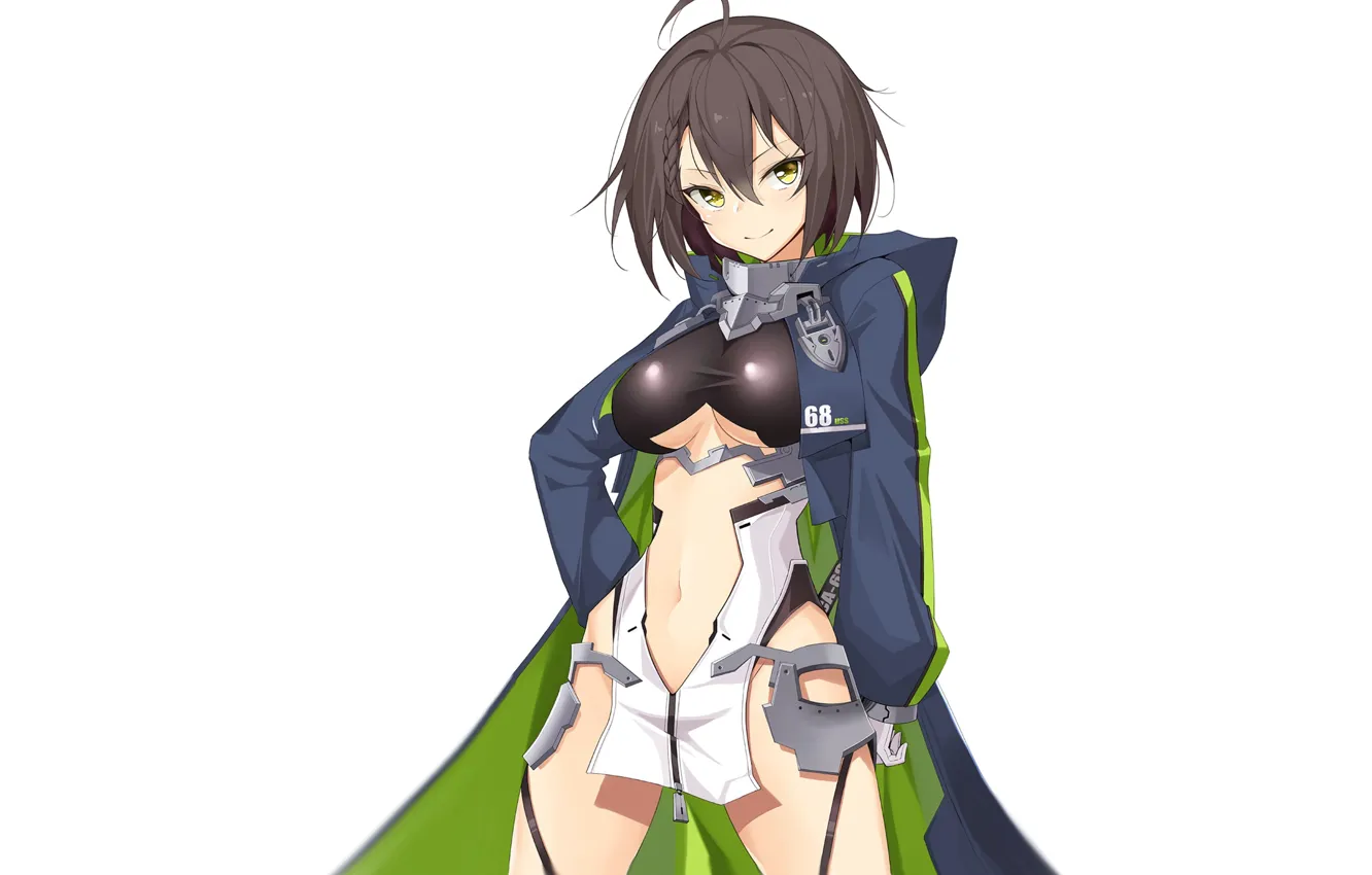 Photo wallpaper girl, hot, sexy, boobs, anime, short hair, pretty, breasts