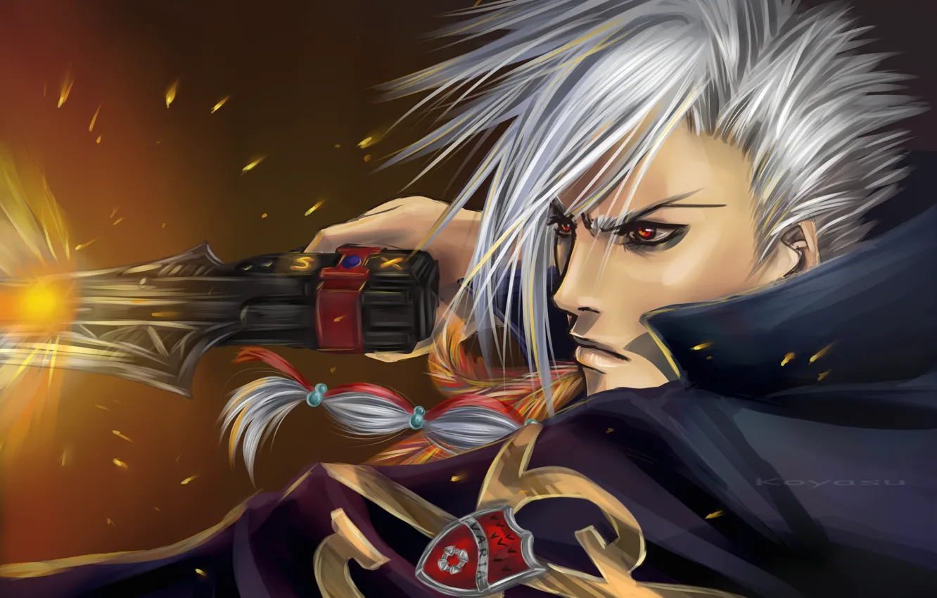 Photo wallpaper gun, weapons, anime, shot, art, guy, Katekyo Hitman Reborn, Teacher-mafia Reborn