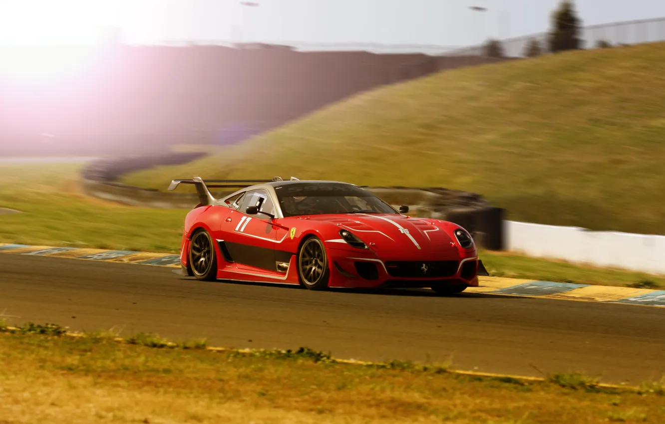 Photo wallpaper supercar, Ferrari, track, Ferrari 599 XX