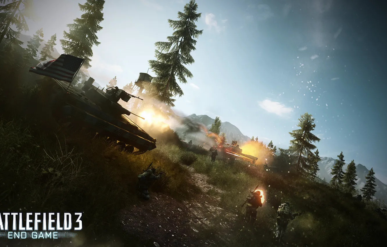 Photo wallpaper tank, end game, Battlefield 3, capture the flag