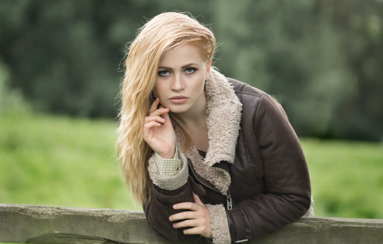 Photo wallpaper look, jacket, blonde