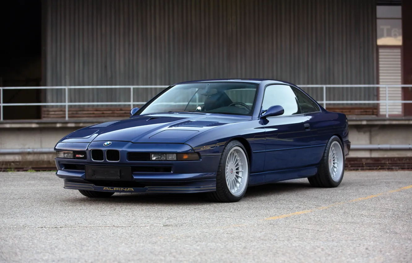 Photo wallpaper BMW, Front, Coupe, blue, Side, Alpina, BMW 8, BMW 8 Series