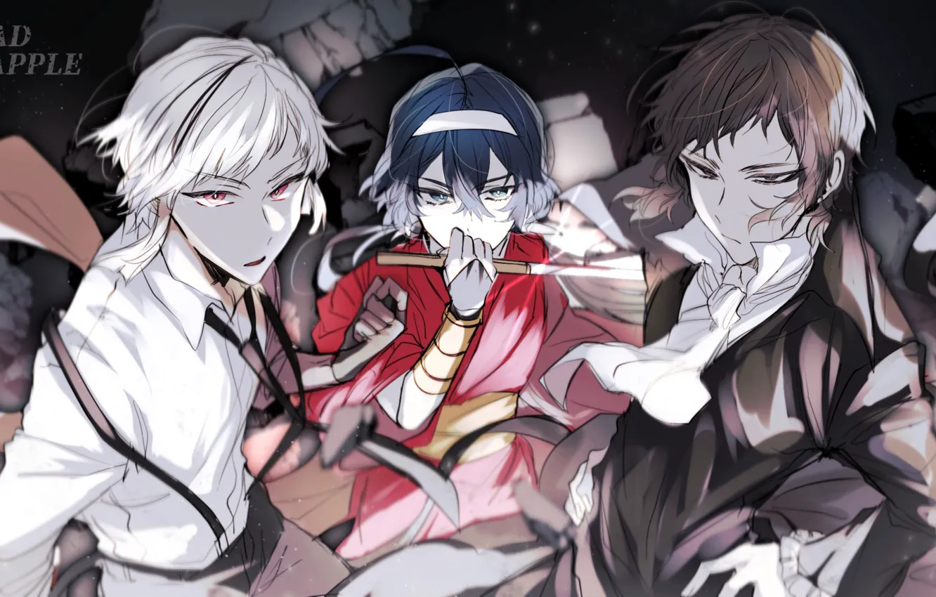Photo wallpaper girl, guys, Bungou Stray Dogs, Stray Dogs: A Literary Genius