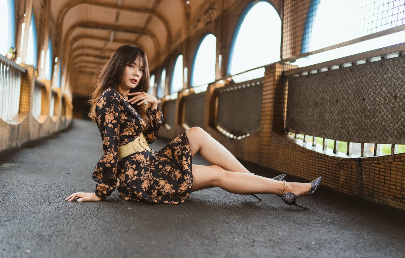 Photo wallpaper girl, pose, background