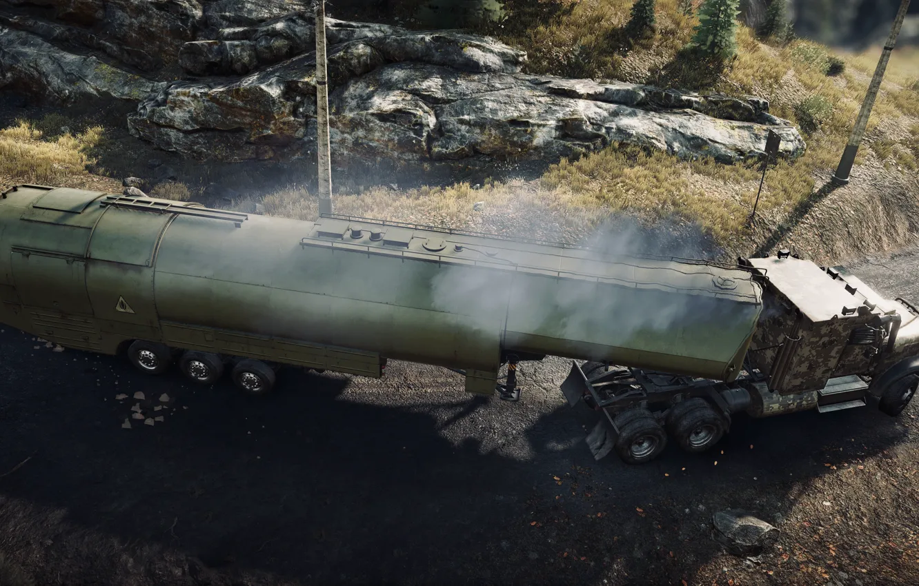 Photo wallpaper HDR, game, smoke, truck, Michigan, UHD, mast, XBox One X
