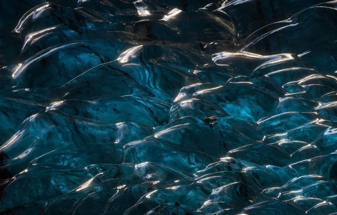 Photo wallpaper ice, light, nature, texture