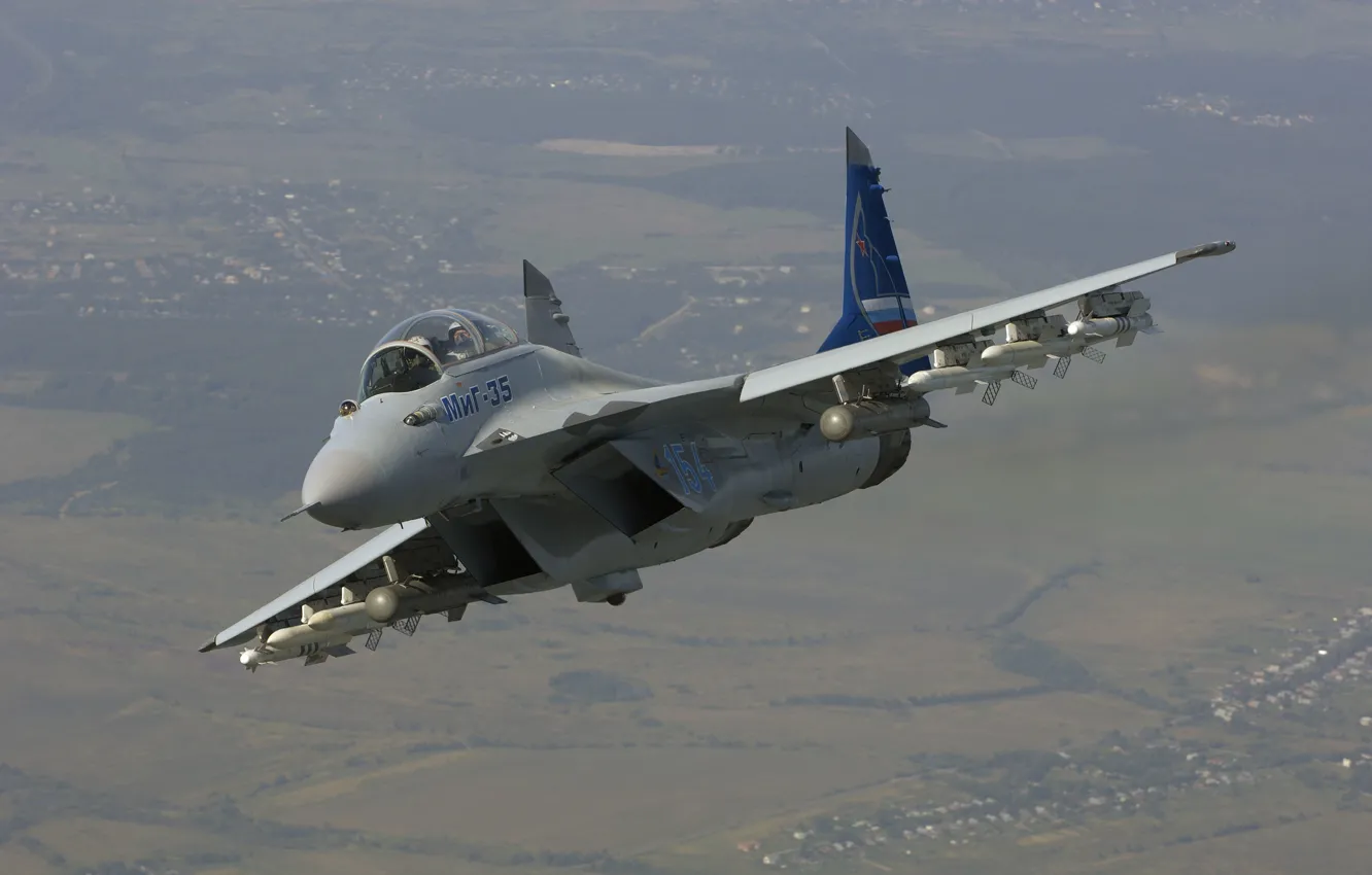 Photo wallpaper flight, fighter, missiles, Russia, multipurpose, MiG-35, The MiG-35, generation "4++"