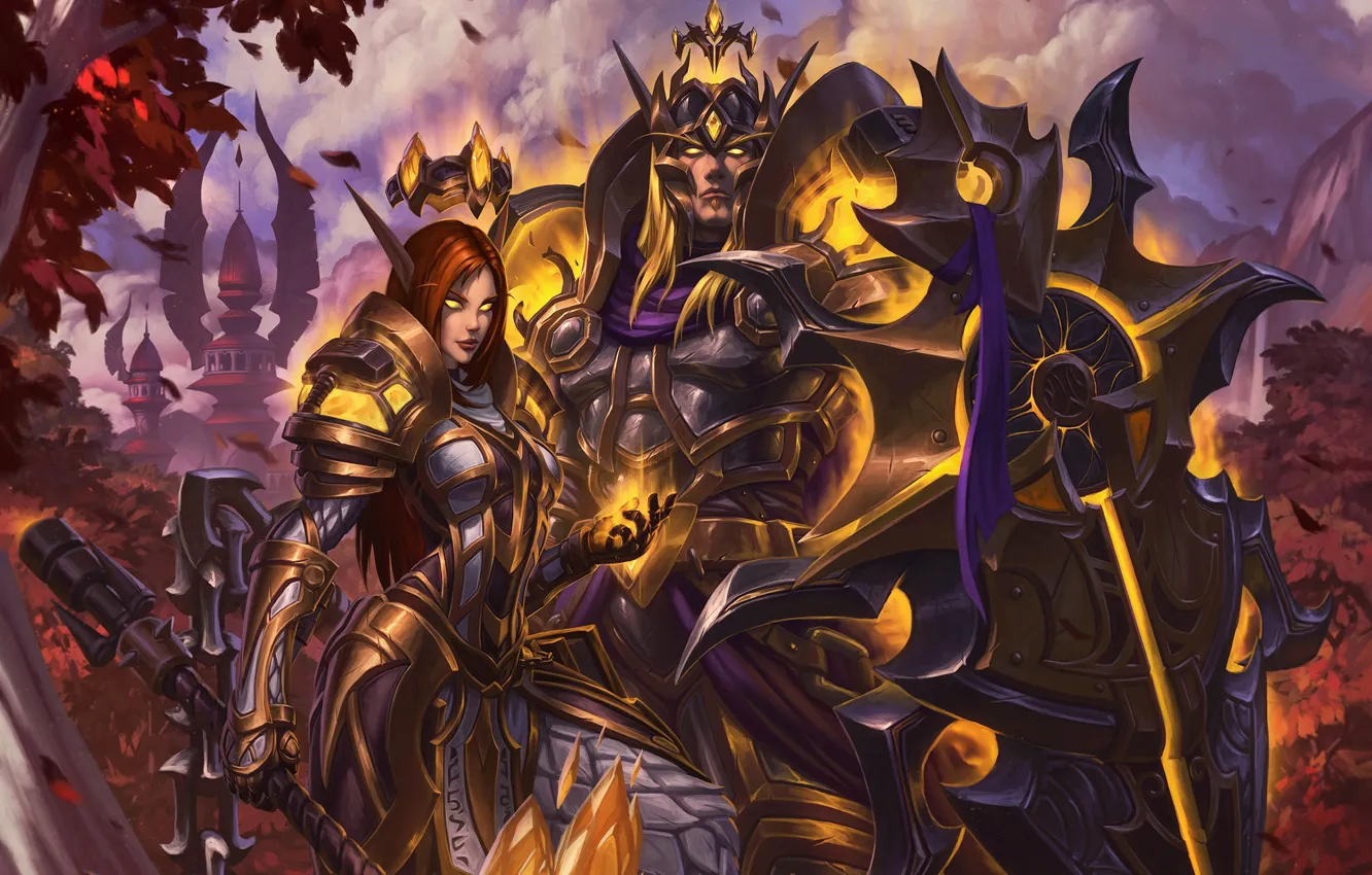 Photo wallpaper elf, armor, fantasy, shield, armor, warcraft, wow, art