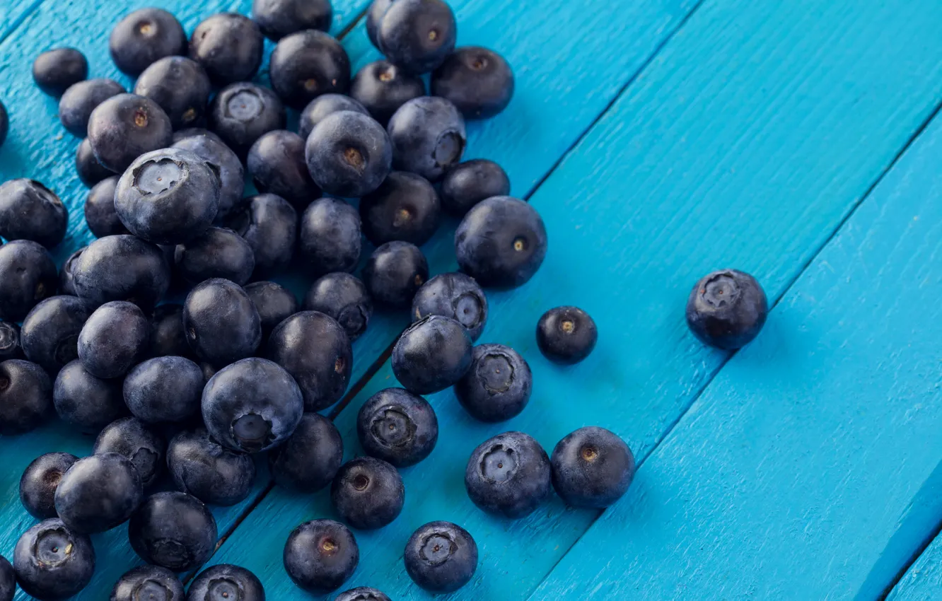 Photo wallpaper Berries, Board, Food, A lot, Blueberries
